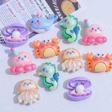 Load image into Gallery viewer, Under the Sea Flatbacks – Set of 6 Ocean-Themed Craft Embellishments for Bows & DIY Projects