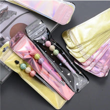 Load image into Gallery viewer, Holographic Pen Bags – Set of 10 Shiny Pencil Cases for Stationery, Crafts & Gifts