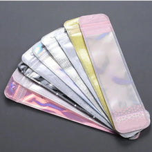 Load image into Gallery viewer, Holographic Pen Bags – Set of 10 Shiny Pencil Cases for Stationery, Crafts & Gifts