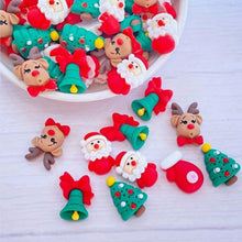 Load image into Gallery viewer, Christmas Themed Flatbacks – Set of 5 Festive Embellishments for Crafts, Hair Accessories & More