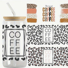 Load image into Gallery viewer, Coffee DTF Sticker Set of 3 – Waterproof Decals for Cups & Journals