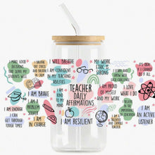 Load image into Gallery viewer, Teacher Daily Affirmations DTF Sticker – Waterproof Vinyl Decal for Journals & Cups