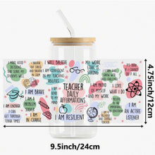 Load image into Gallery viewer, Teacher Daily Affirmations DTF Sticker – Waterproof Vinyl Decal for Journals & Cups