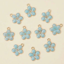 Load image into Gallery viewer, Violets Are Blue Pendants – Set of 8 Delicate Floral Charms for Crafts & Jewelry