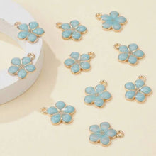 Load image into Gallery viewer, Violets Are Blue Pendants – Set of 8 Delicate Floral Charms for Crafts & Jewelry