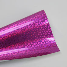 Load image into Gallery viewer, Holographic Bubble Vinyl – Pink Adhesive Craft Sheet with 3D Effect