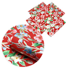 Load image into Gallery viewer, Gold Foil Floral Litchi Vegan Leather – 4 Colors Available | Faux Leather Sheet for Crafting