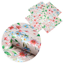 Load image into Gallery viewer, Gold Foil Floral Litchi Vegan Leather – 4 Colors Available | Faux Leather Sheet for Crafting