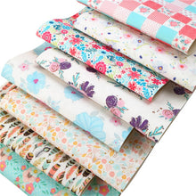 Load image into Gallery viewer, Floral Vegan Leather 8 pc Set – Elegant Flower-Inspired Faux Leather Sheets