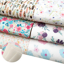 Load image into Gallery viewer, Floral Vegan Leather 8 pc Set – Elegant Flower-Inspired Faux Leather Sheets