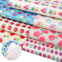 Load image into Gallery viewer, Summer Salad Fine Glitter Vegan Leather Set – 7 Piece Faux Leather Sheets for Crafting