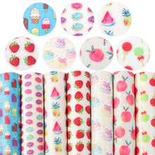 Load image into Gallery viewer, Summer Salad Fine Glitter Vegan Leather Set – 7 Piece Faux Leather Sheets for Crafting