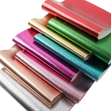 Load image into Gallery viewer, Metallic Vegan Leather 8 pc Set – Shiny PU Faux Leather Sheets for Bold, Stylish Crafts