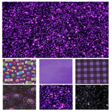 Load image into Gallery viewer, Purple Halloween Faux Leather 6 pc Set – Spooky & Stylish Faux Leather Crafting Fun