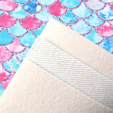 Load image into Gallery viewer, Mermaid Scale Vegan Leather Set – 5-Piece Faux Leather Sheets for Crafting