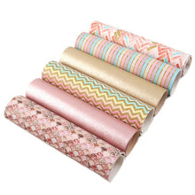 Load image into Gallery viewer, Mermaid Scale Vegan Leather Set – 5 Piece Faux Leather Sheets for Crafting