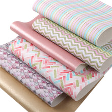 Load image into Gallery viewer, Mermaid Scale Vegan Leather Set – 5 Piece Faux Leather Sheets for Crafting