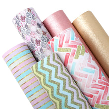 Load image into Gallery viewer, Mermaid Scale Vegan Leather Set – 5 Piece Faux Leather Sheets for Crafting