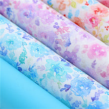 Load image into Gallery viewer, Watercolor Flowers Vegan Leather 6 pc Set – Soft Floral Faux Leather Sheets for Crafts