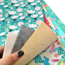 Load image into Gallery viewer, Summer Flamingo Vegan Leather Set – 6-Piece Faux Leather Sheets for Crafting