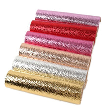 Load image into Gallery viewer, Metallic Vegan Leather A5 6 pc Set – Shimmering Faux Leather Sheets for Luxe Creations
