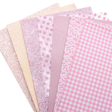 Load image into Gallery viewer, Pink Leopard Vegan Leather Set – 7 Piece Faux Leather Sheets for Crafting & DIY Projects