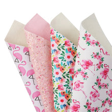 Load image into Gallery viewer, Spring Floral Vegan Leather Set – 4-Piece Faux Leather Sheets for Crafting