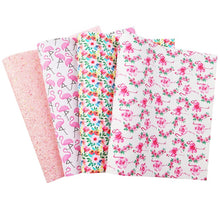 Load image into Gallery viewer, Spring Floral Vegan Leather Set – 4-Piece Faux Leather Sheets for Crafting