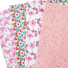 Load image into Gallery viewer, Spring Floral Vegan Leather Set – 4-Piece Faux Leather Sheets for Crafting