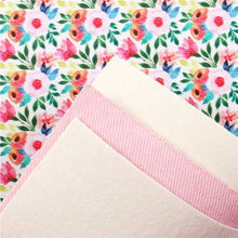 Load image into Gallery viewer, Spring Floral Vegan Leather Set – 4-Piece Faux Leather Sheets for Crafting