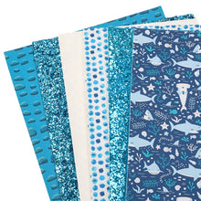 Load image into Gallery viewer, Marine Life Vegan Leather 6 pc Set – Ocean-Inspired Faux Leather for Craft Projects
