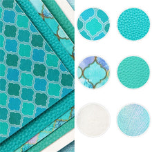 Load image into Gallery viewer, Moroccan Lattice Vegan Leather 6 pc Set – Intricate Faux Leather for Elegant Crafts