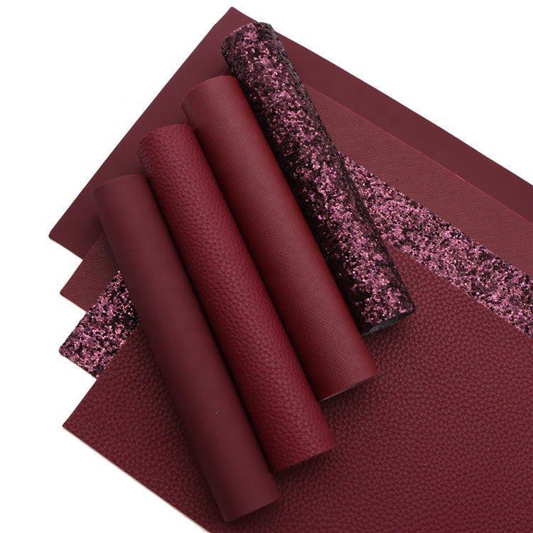 Burgundy Vegan Leather Set Indi & Oak