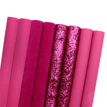 Load image into Gallery viewer, Fantastically Fuchsia Vegan Leather 8 pc Set – Bold & Bright Faux Leather for Eye-Catching Crafts