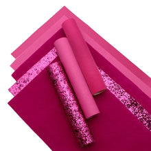 Load image into Gallery viewer, Fantastically Fuchsia Vegan Leather 8 pc Set – Bold & Bright Faux Leather for Eye-Catching Crafts