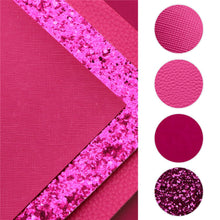 Load image into Gallery viewer, Fantastically Fuchsia Vegan Leather 8 pc Set – Bold & Bright Faux Leather for Eye-Catching Crafts