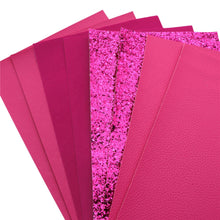 Load image into Gallery viewer, Fantastically Fuchsia Vegan Leather 8 pc Set – Bold & Bright Faux Leather for Eye-Catching Crafts