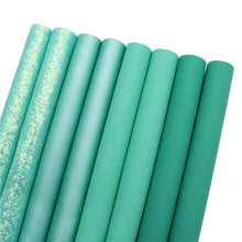 Load image into Gallery viewer, Totally Teal Vegan Leather 4 pc Set – Bold Faux Leather Sheets for Eye-Catching Crafts