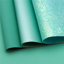 Load image into Gallery viewer, Totally Teal Vegan Leather 4 pc Set – Bold Faux Leather Sheets for Eye-Catching Crafts
