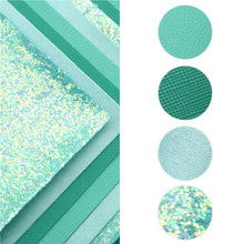 Load image into Gallery viewer, Totally Teal Vegan Leather 4 pc Set – Bold Faux Leather Sheets for Eye-Catching Crafts