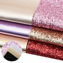 Load image into Gallery viewer, Glitter & Shiny Vegan Leather Set – 6-Piece Faux Leather Sheets for Crafting