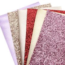 Load image into Gallery viewer, Glitter & Shiny Vegan Leather Set – 6-Piece Faux Leather Sheets for Crafting