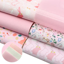 Load image into Gallery viewer, Bunny Vegan Leather 6 pc Set – Adorable Faux Leather Sheets for Easter & Everyday Crafts