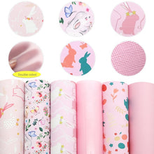 Load image into Gallery viewer, Bunny Vegan Leather 6 pc Set – Adorable Faux Leather Sheets for Easter & Everyday Crafts
