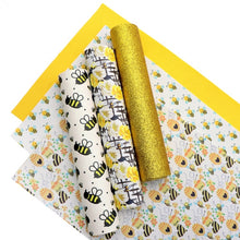 Load image into Gallery viewer, Bee-autiful Vegan Leather 6 pc Set – Sweet Designs Faux Leather for Buzz-Worthy Crafts