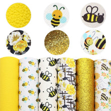 Load image into Gallery viewer, Bee-autiful Vegan Leather 6 pc Set – Sweet Designs Faux Leather for Buzz-Worthy Crafts