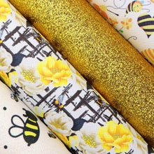 Load image into Gallery viewer, Bee-autiful Vegan Leather 6 pc Set – Sweet Designs Faux Leather for Buzz-Worthy Crafts