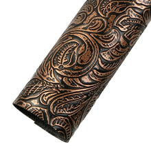 Load image into Gallery viewer, Floral Embossed Vegan Leather – Elegant Textured PU Faux Leather for Crafts