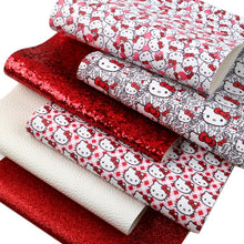 Load image into Gallery viewer, Cute Kitty Vegan Leather 6 pc Set – Adorable Faux Leather for Craft Projects