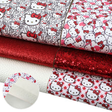 Load image into Gallery viewer, Cute Kitty Vegan Leather 6 pc Set – Adorable Faux Leather for Craft Projects